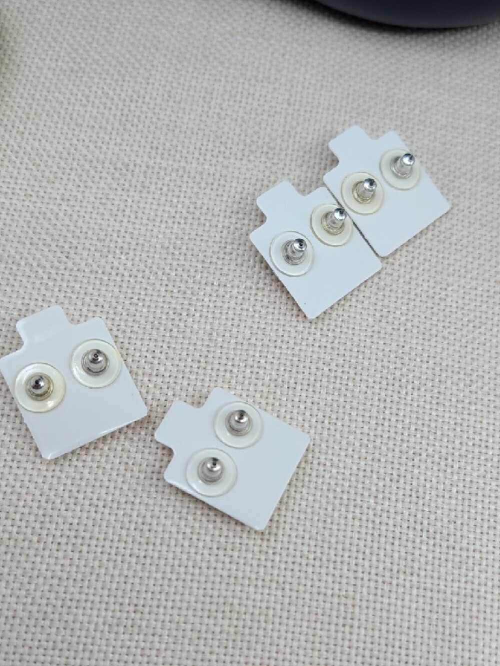 Vintage 925 Sterling Silver Multicolor Crystal Stud Earrings Set of 4 - Picture 9 of 16